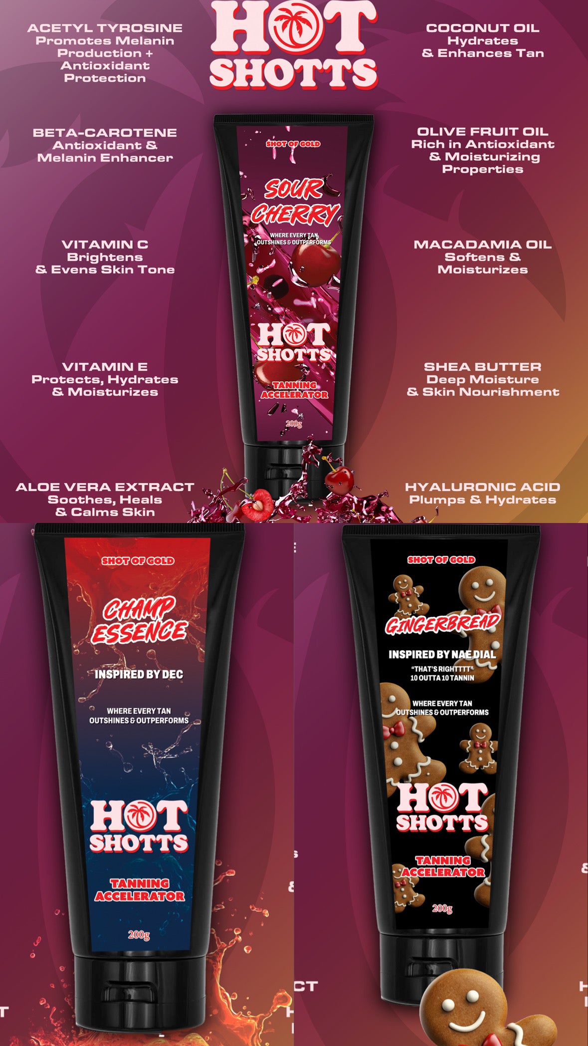 Glow Bundle Box – 3 Bottles 200g Tanning Creams